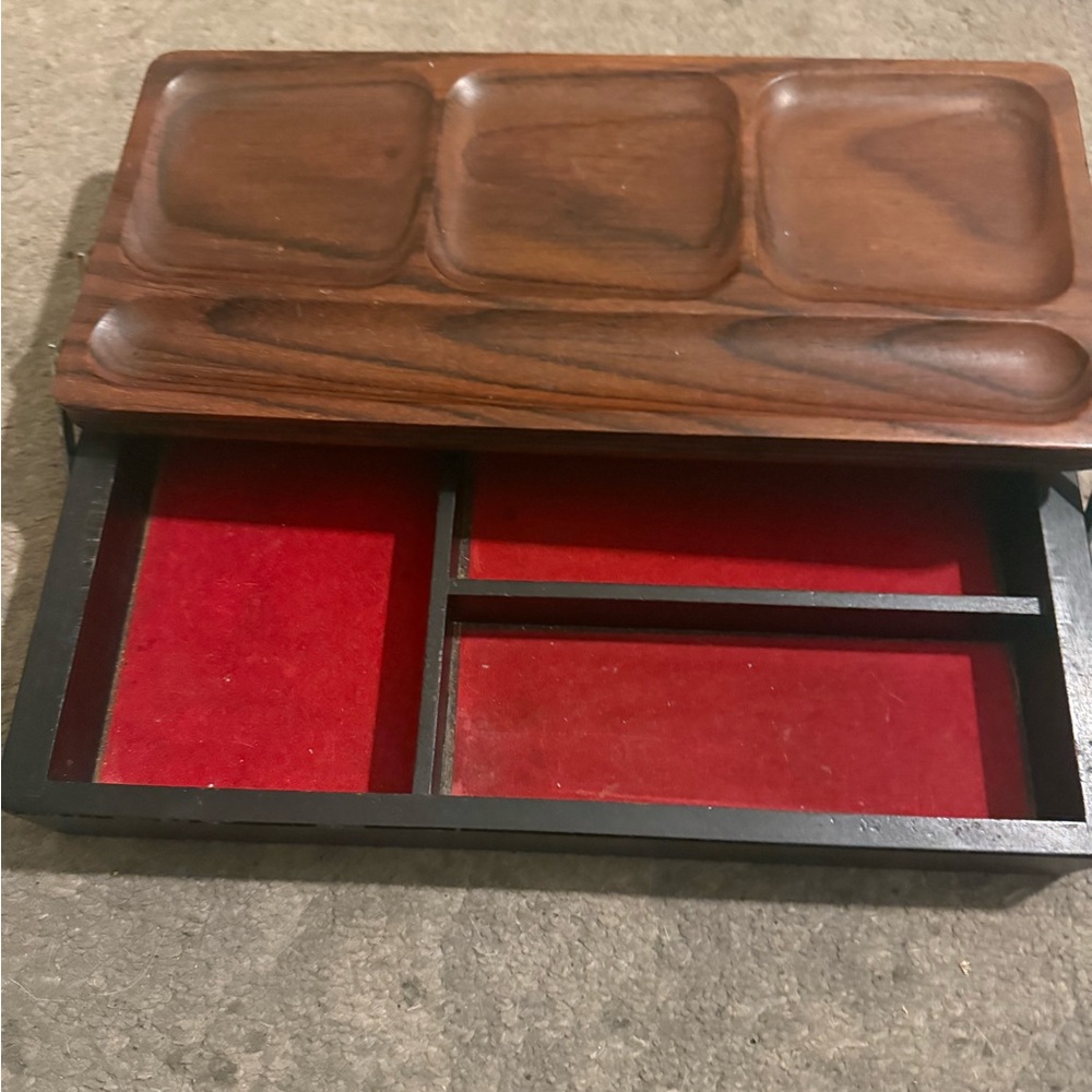 SWANK Wooden Jewelry Organizer with Red Lining
